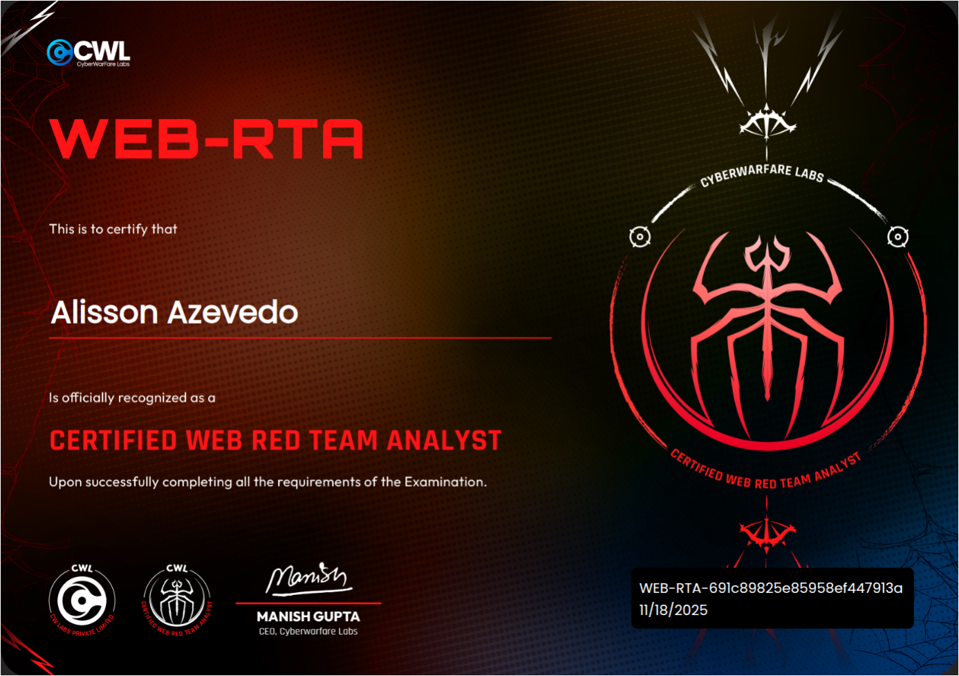 Certified Web Red Team Analyst (Web-RTA)